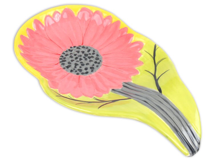 Sunflower Spoon Rest Bisqueware