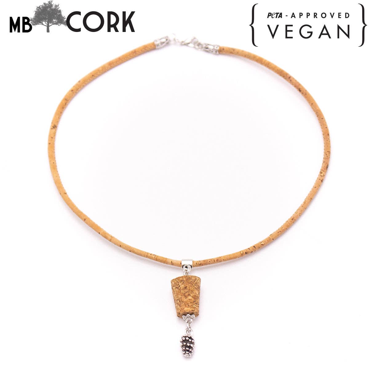 Pine Natural Cork Handmade Necklace