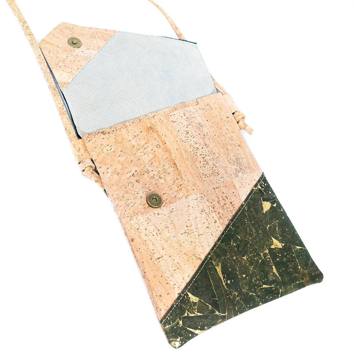 Geometric Cut Style Cork Crossbody Bag