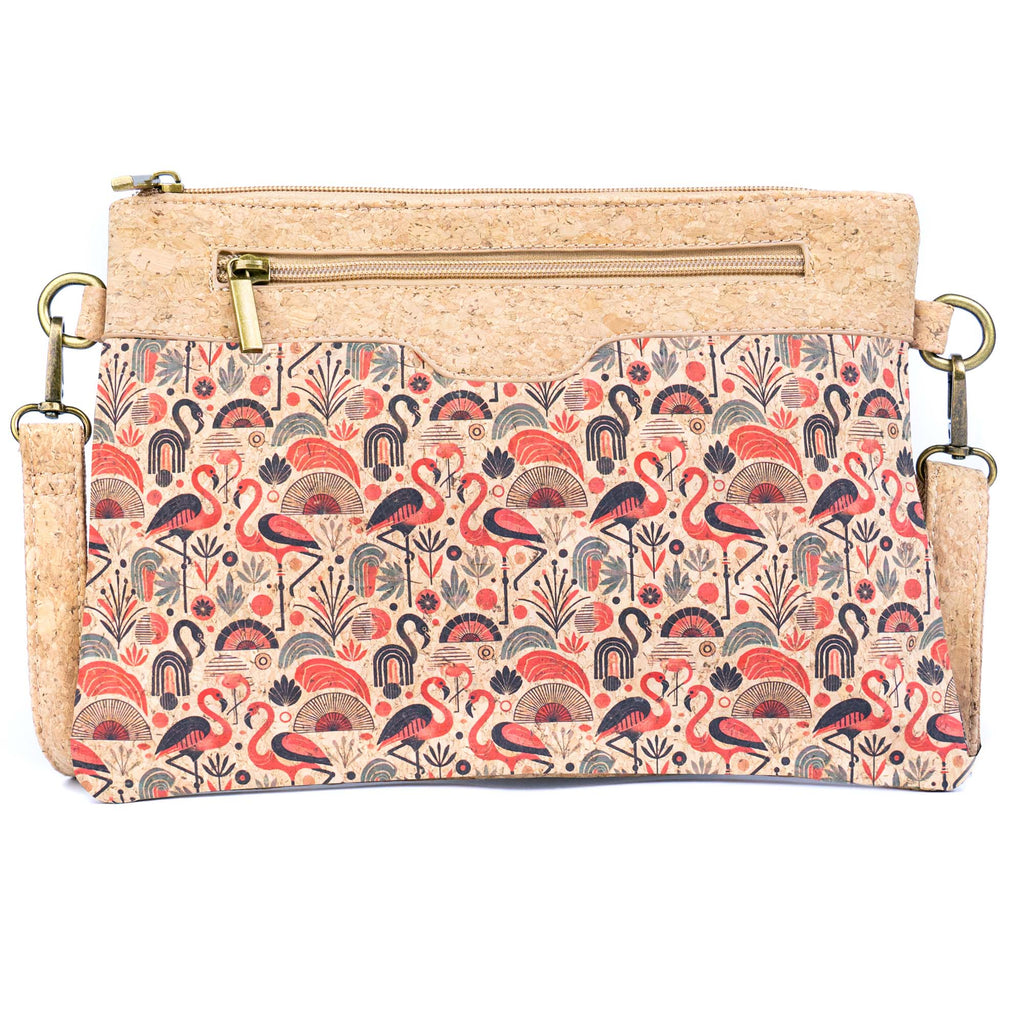 Printed Natural Cork Crossbody Bag & Clutch