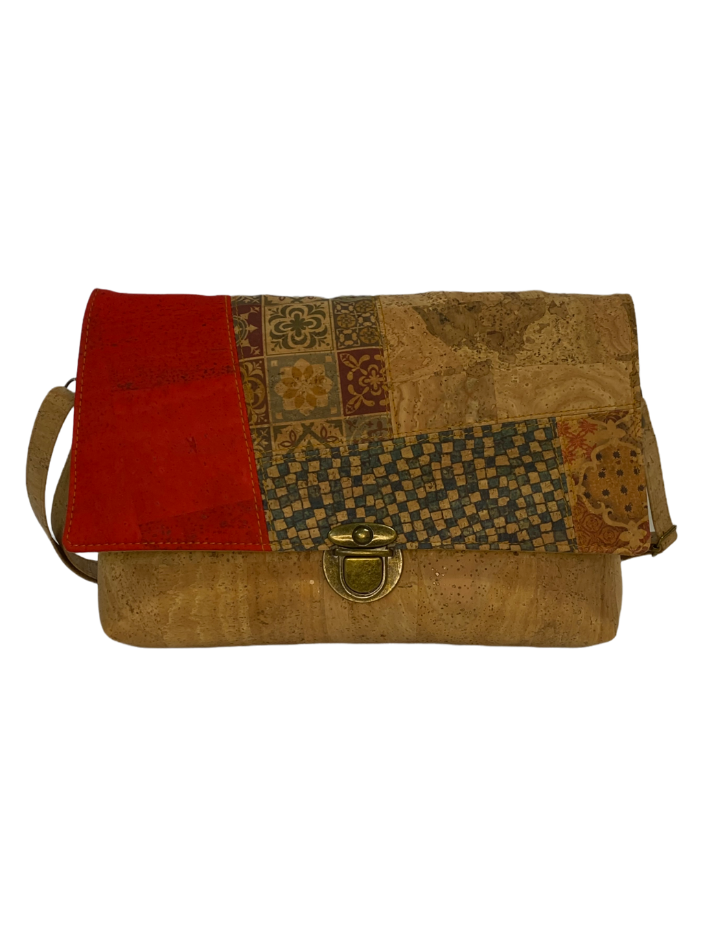 Natural Iris bag with patchwork