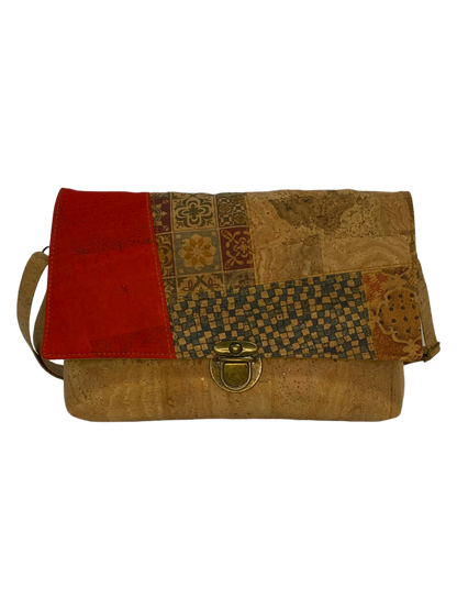 Natural Iris bag with patchwork