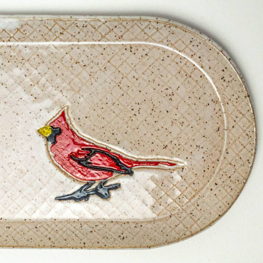 Red Cardinal Ceramic Platter