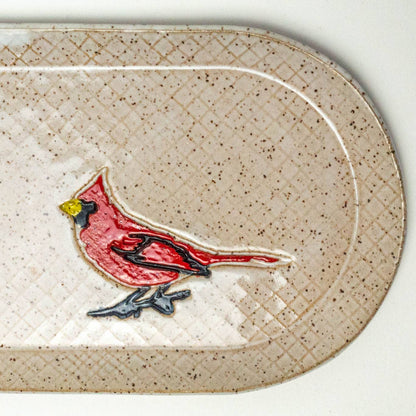 Red Cardinal Ceramic Platter