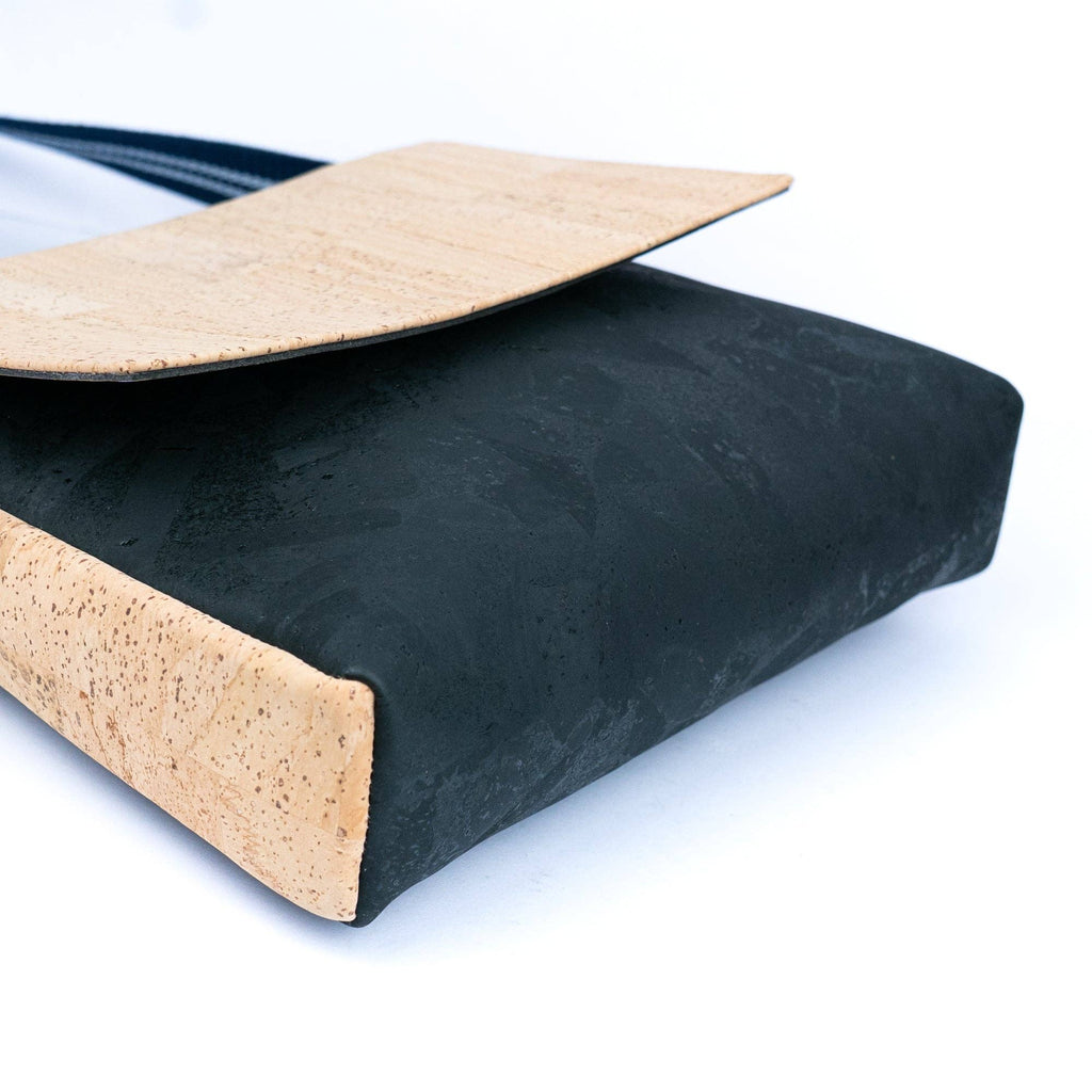 Natural & Black Cork Crossbody Bag