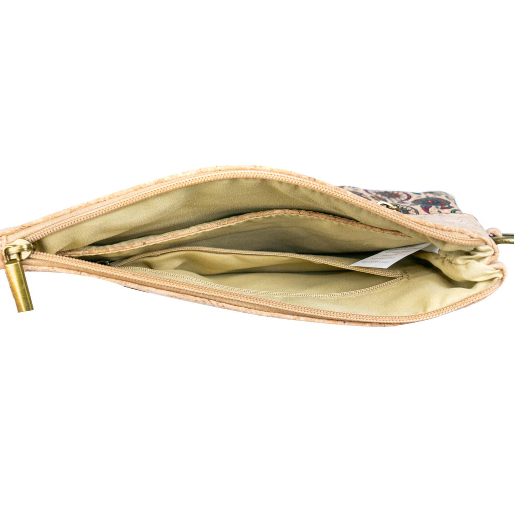 Printed Natural Cork Crossbody Bag & Clutch