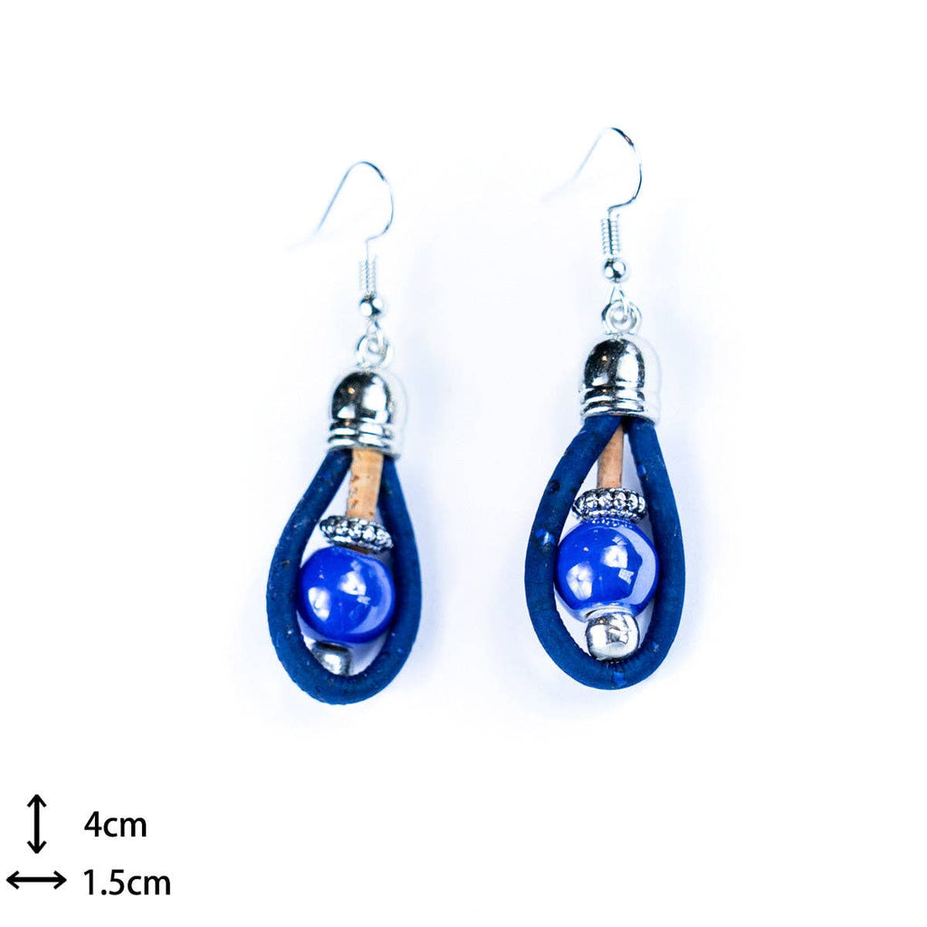 Beads & Colorful cork handmade earrings