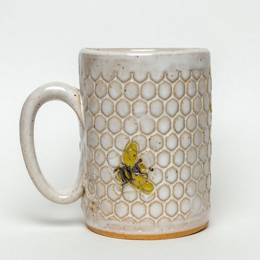 Bee Pattern White Mug