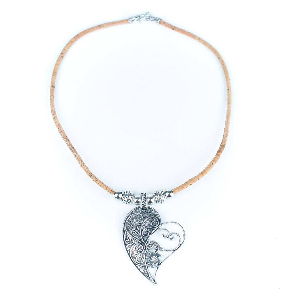 Tropical leaf handmade Cork Necklace
