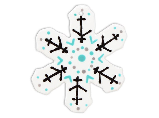 Hand Detailed Snowflake Ornament Bisqueware