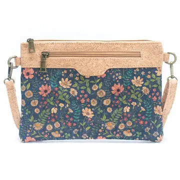 Printed Natural Cork Crossbody Bag & Clutch