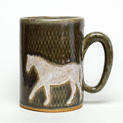 White Horse Gray Mug