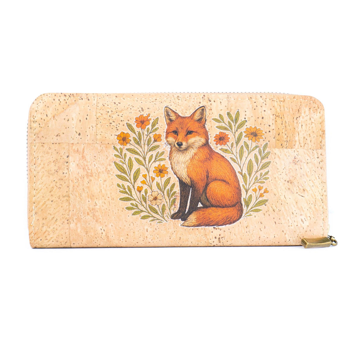 Animal Floral Design Cork Wallet