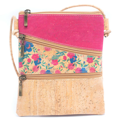 Cork Pattern stitching cork zipper crossbody bag