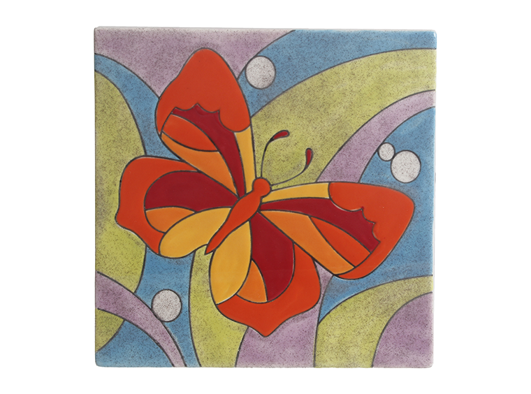 Garden Butterfly Party Tile Bisqueware