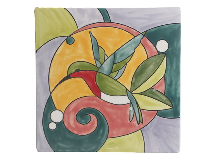 Hummingbird Party Tile Bisqueware