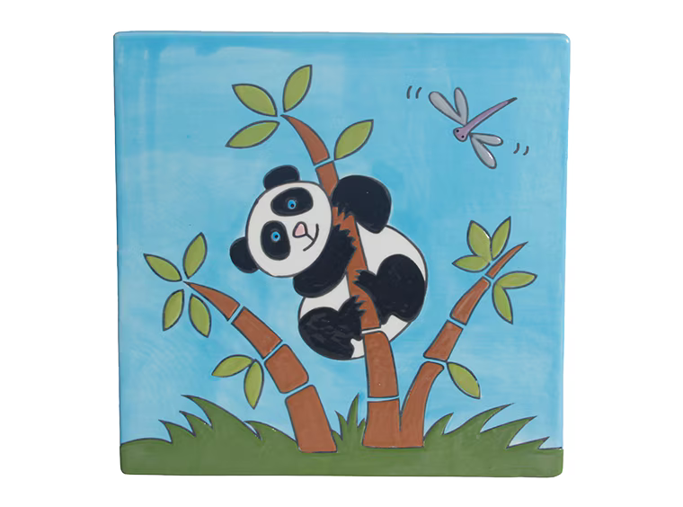 Panda Party Tile Bisqueware
