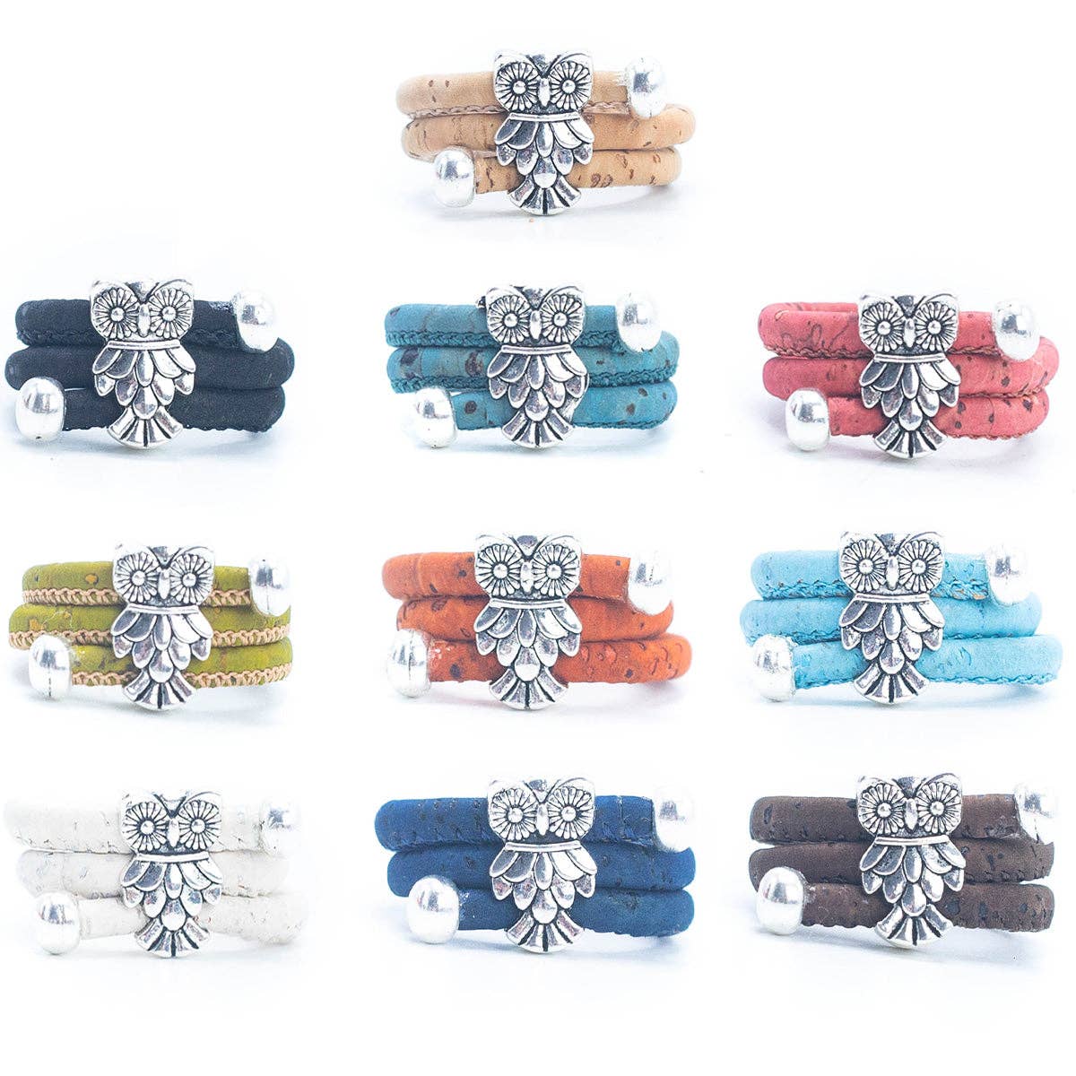 Owl Colorful Cork Handmade Rings