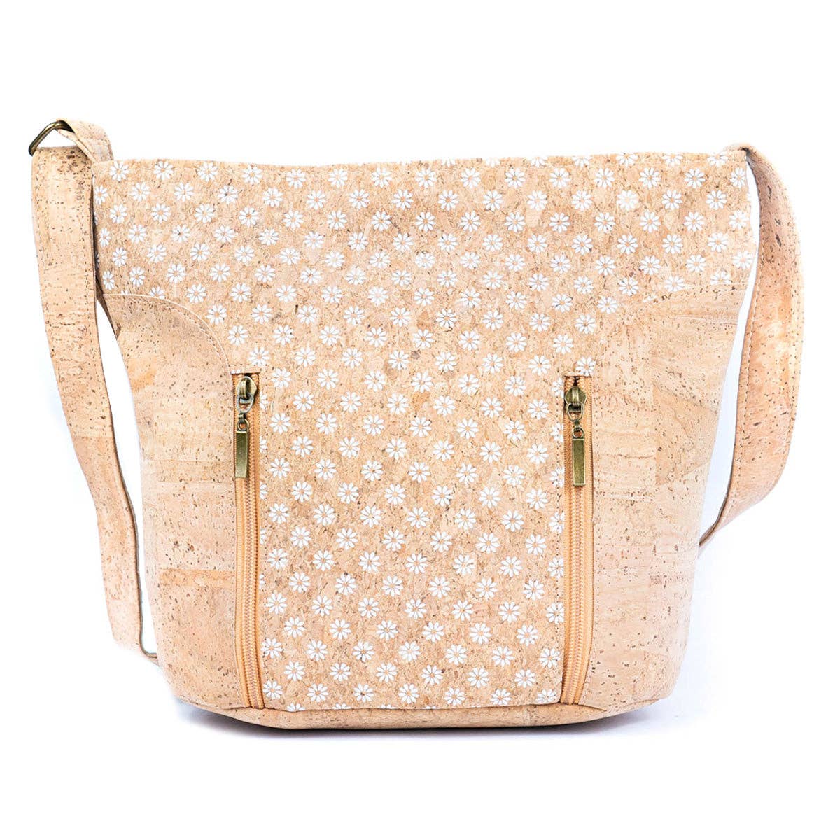 Cork Women's Crossbody Bag with Zippers