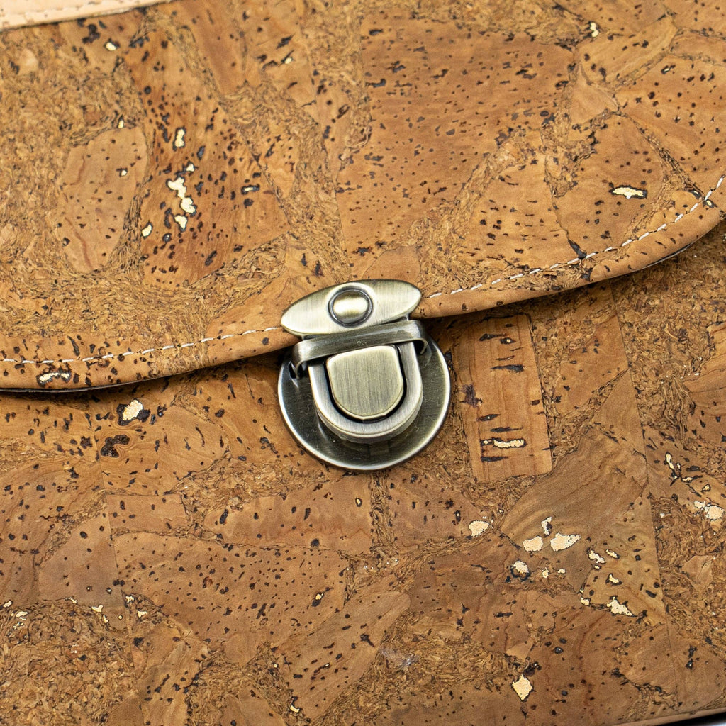 Natural Cork Handbag | Shoulder Bag with Front Pocket