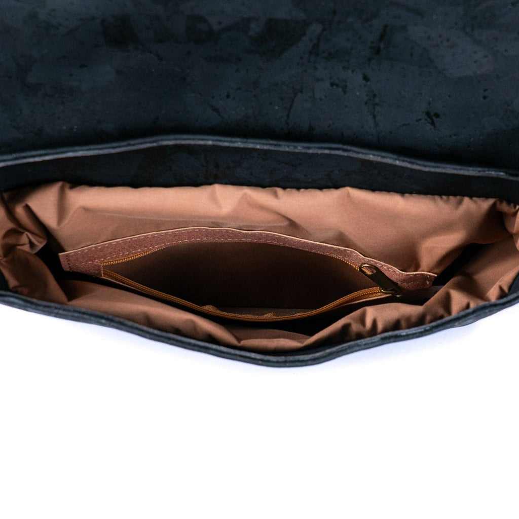 Natural & Black Cork Crossbody Bag