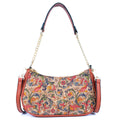 Bohemian Chic Printed Cork & Brown PU Leather Crossbody bag
