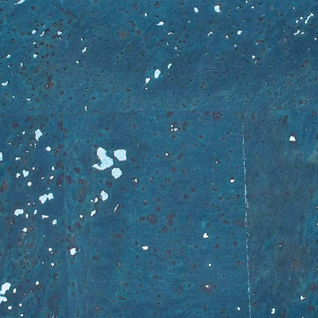 Blue mixed with silver accents women cork card wallet