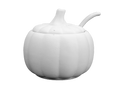 Pumpkin Sugar Pot w/ Spoon Bisqueware