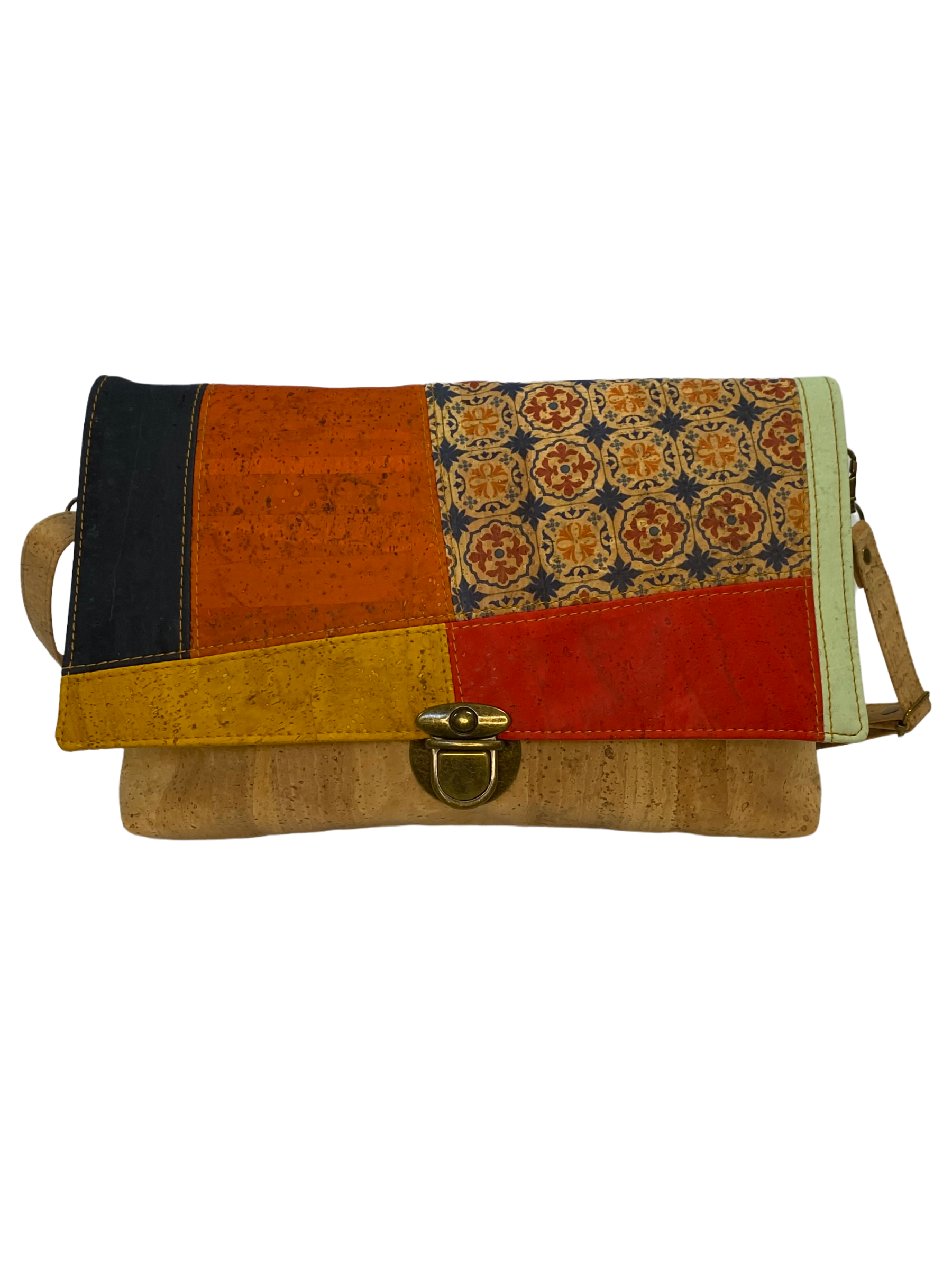 Natural Iris bag with patchwork