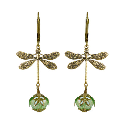 Dragonfly Daze Earrings Artisan Painted Filigree - Fairyland