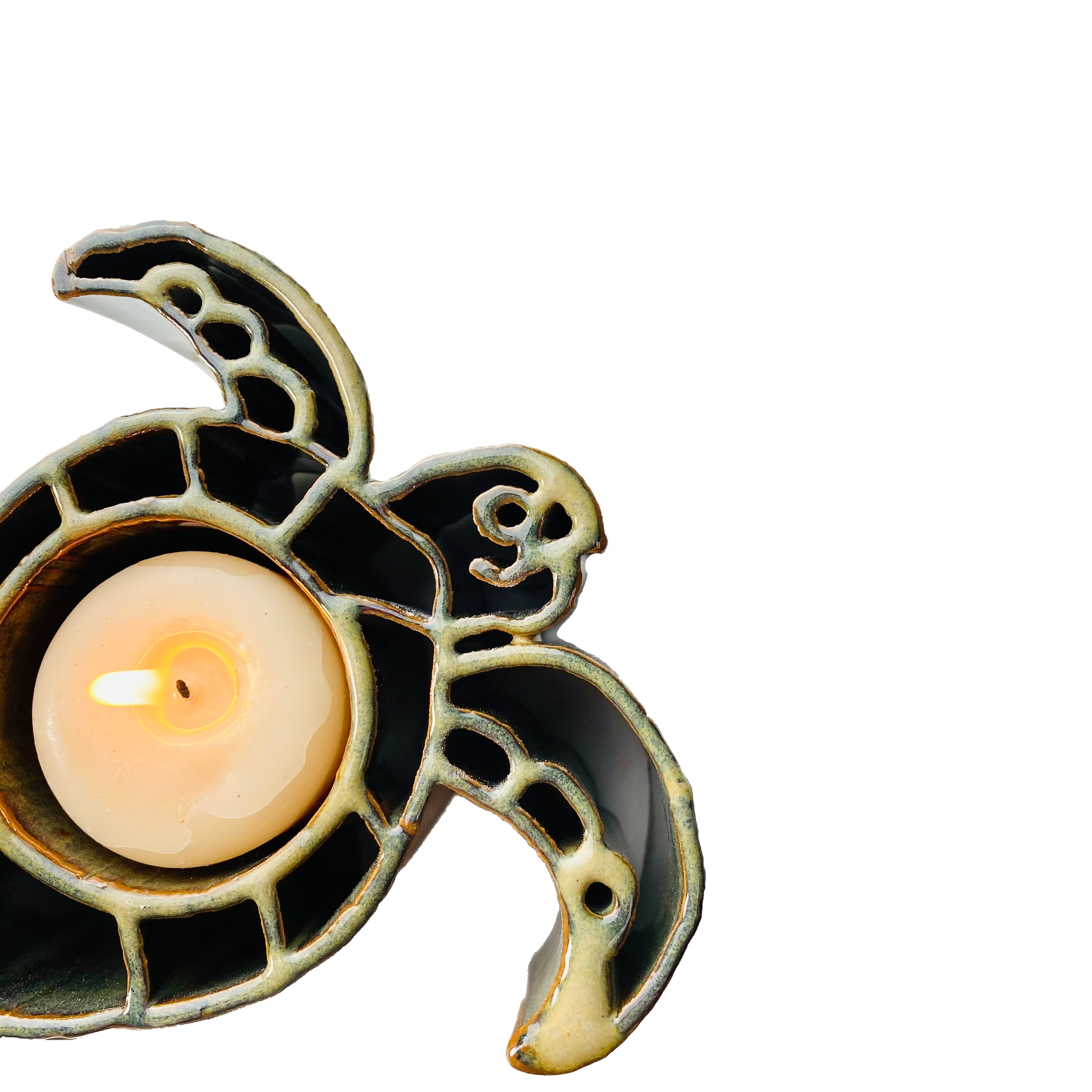 Sea Turtle CandlePot - Stoneware Pottery
