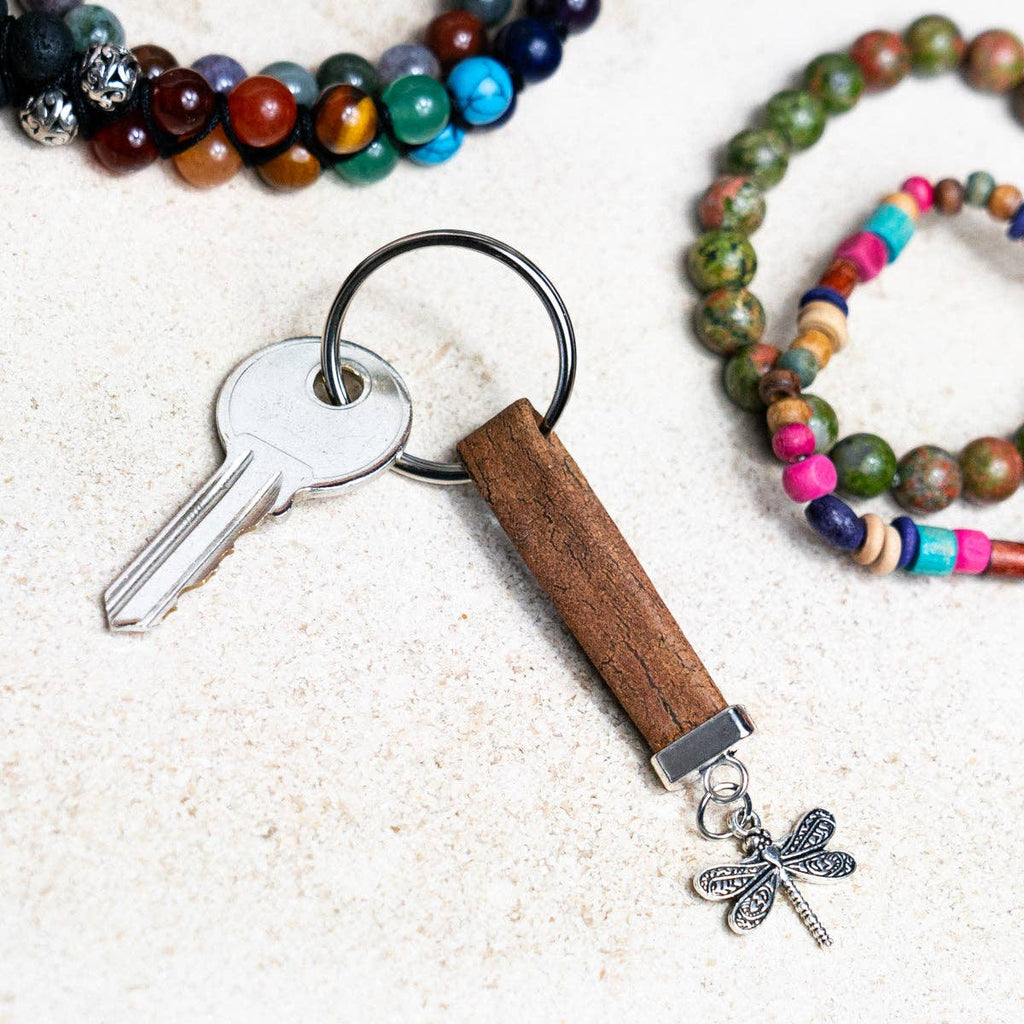 Dagonfly cork handmade keychains