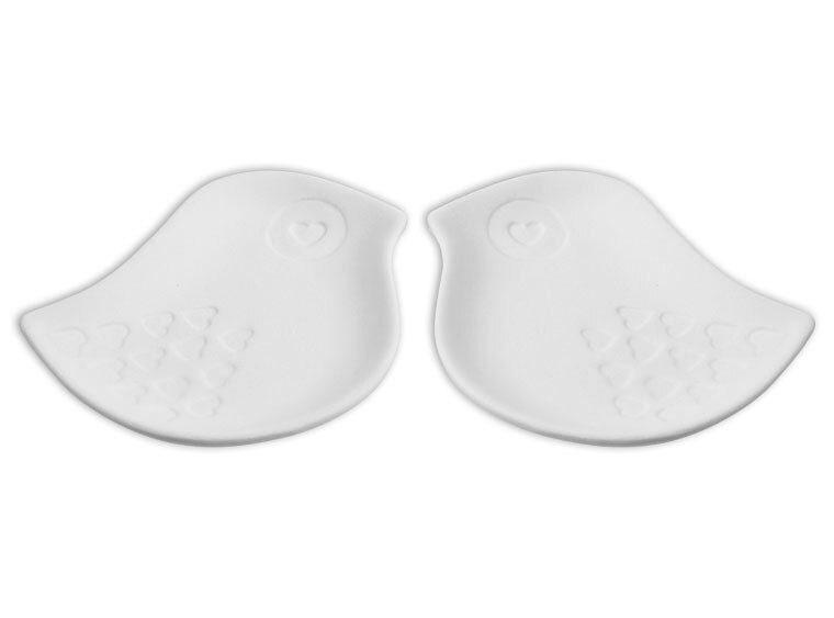 Lovebirds Dish Set Bisqueware