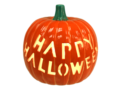 Lighted Halloween Pumpkin Bisqueware