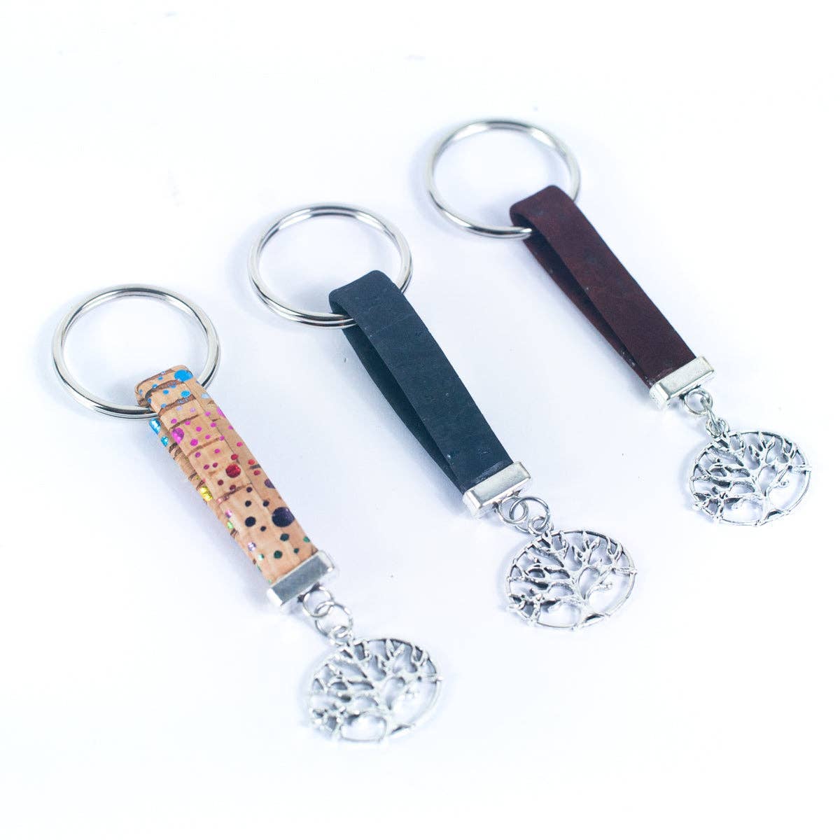 Tree Pendant Handmade Cork Keychain