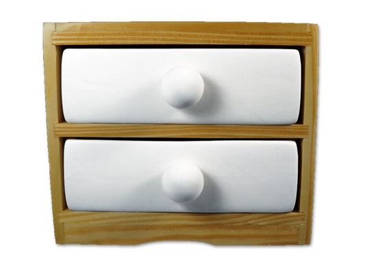 Two Drawer Holder Bisqueware