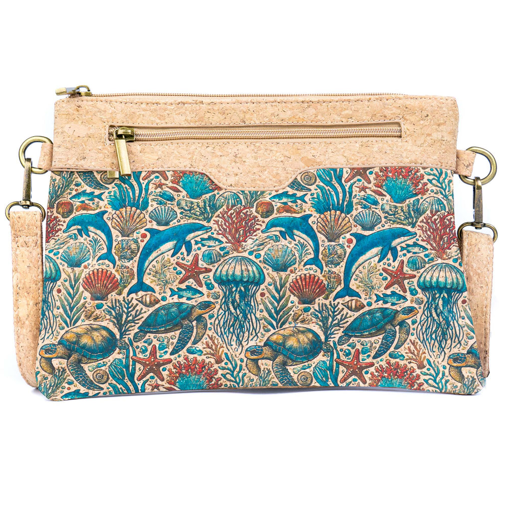 Printed Natural Cork Crossbody Bag & Clutch