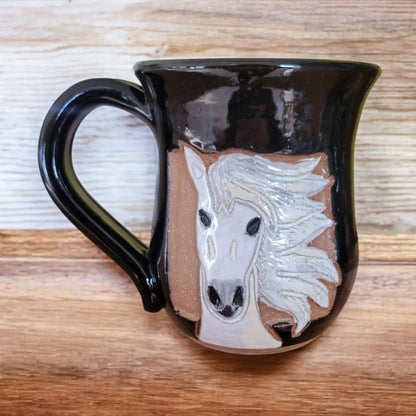 Carved White Horse Mug
