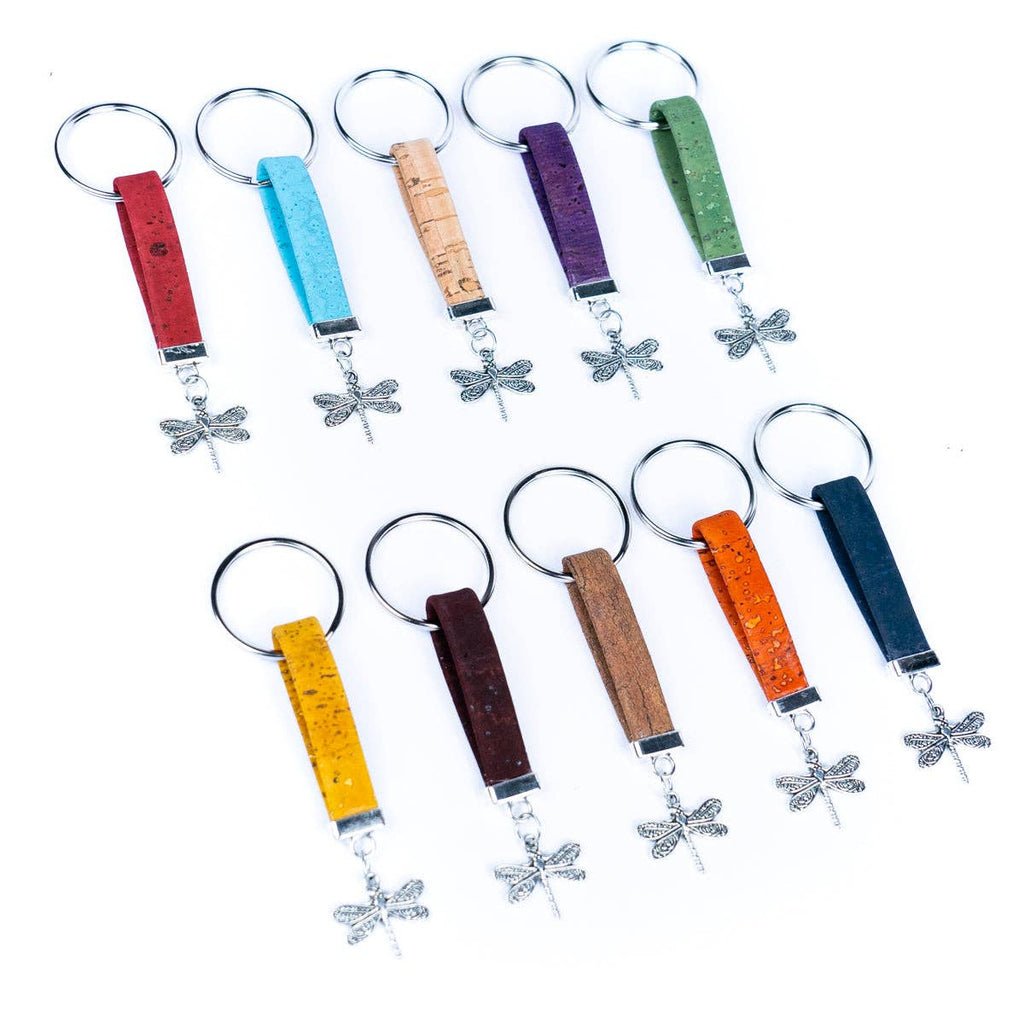 Dagonfly cork handmade keychains