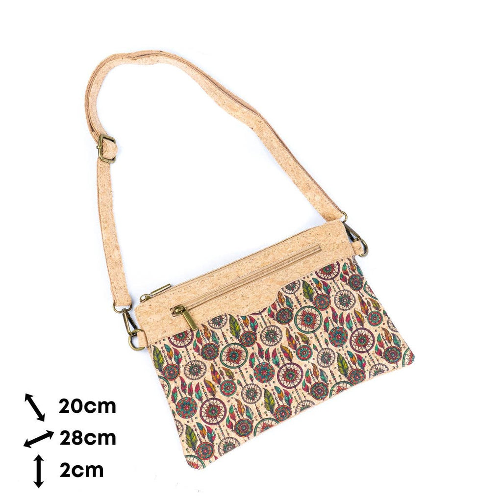 Printed Natural Cork Crossbody Bag & Clutch