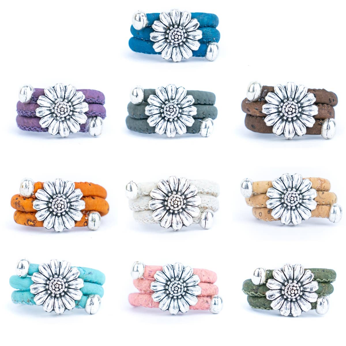 Chrysanthemum handmade colored cork ring