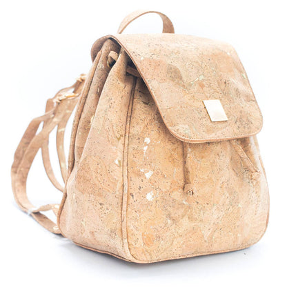 Golden Drawstring Closure Pocket cork Backpack