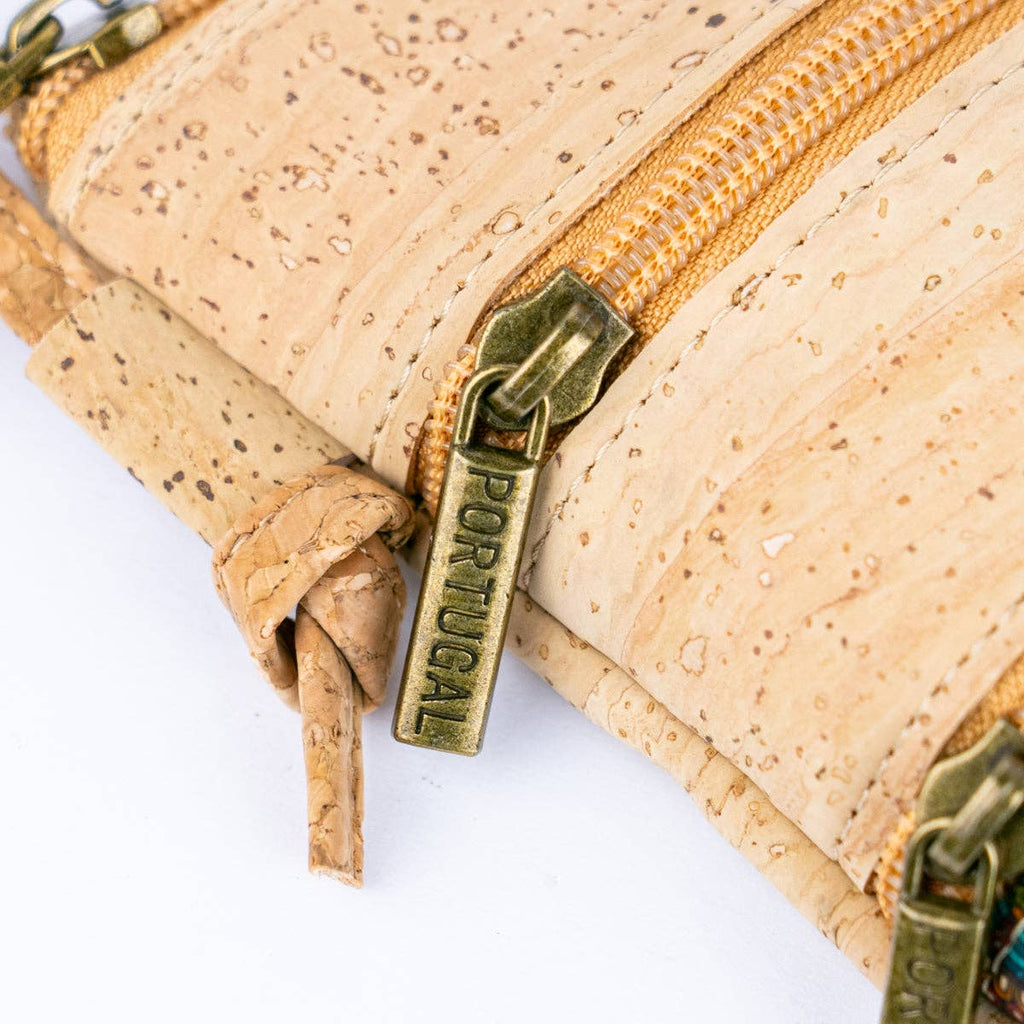 Cork Women's Double Zip Flower print Crossbody Bag