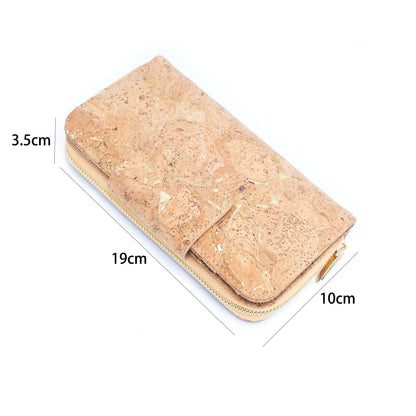 Lux Golden cork bifold natural vegan women's wallet
