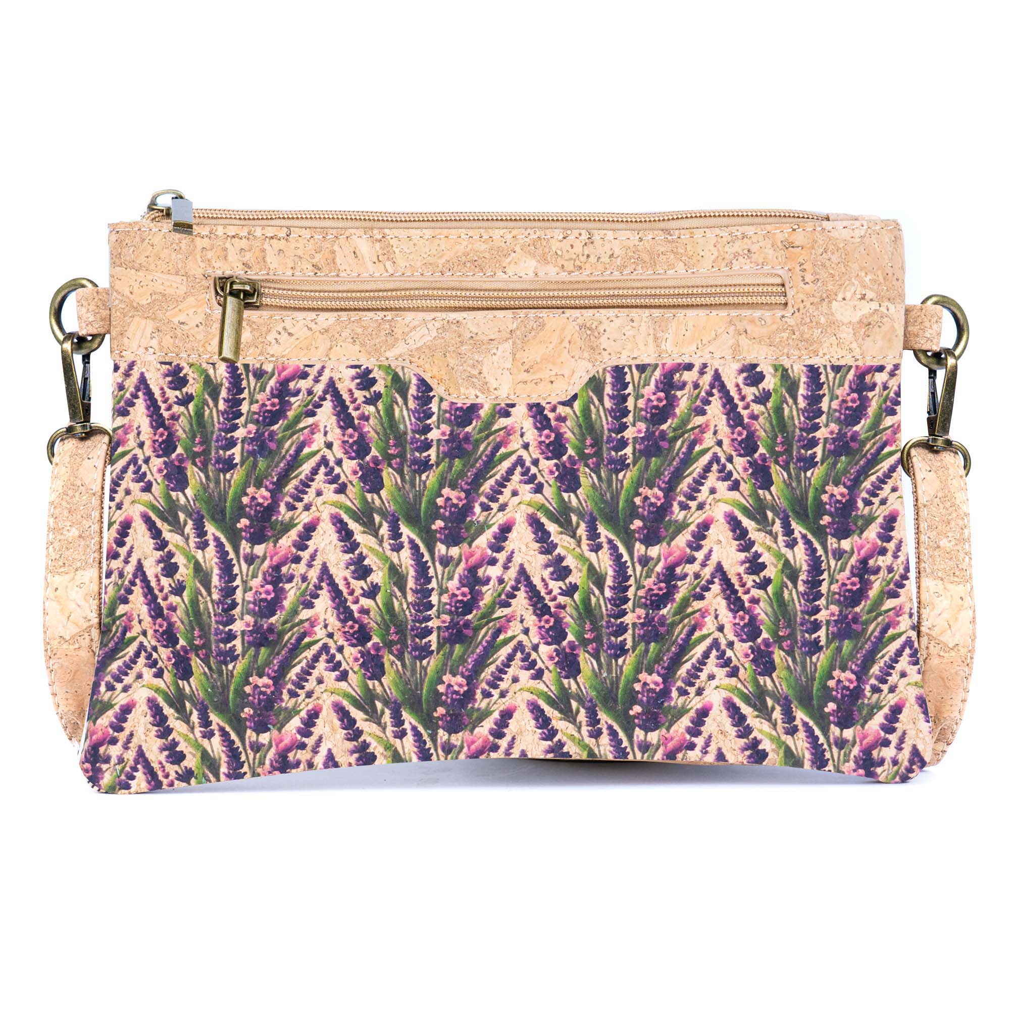 Printed Natural Cork Crossbody Bag & Clutch