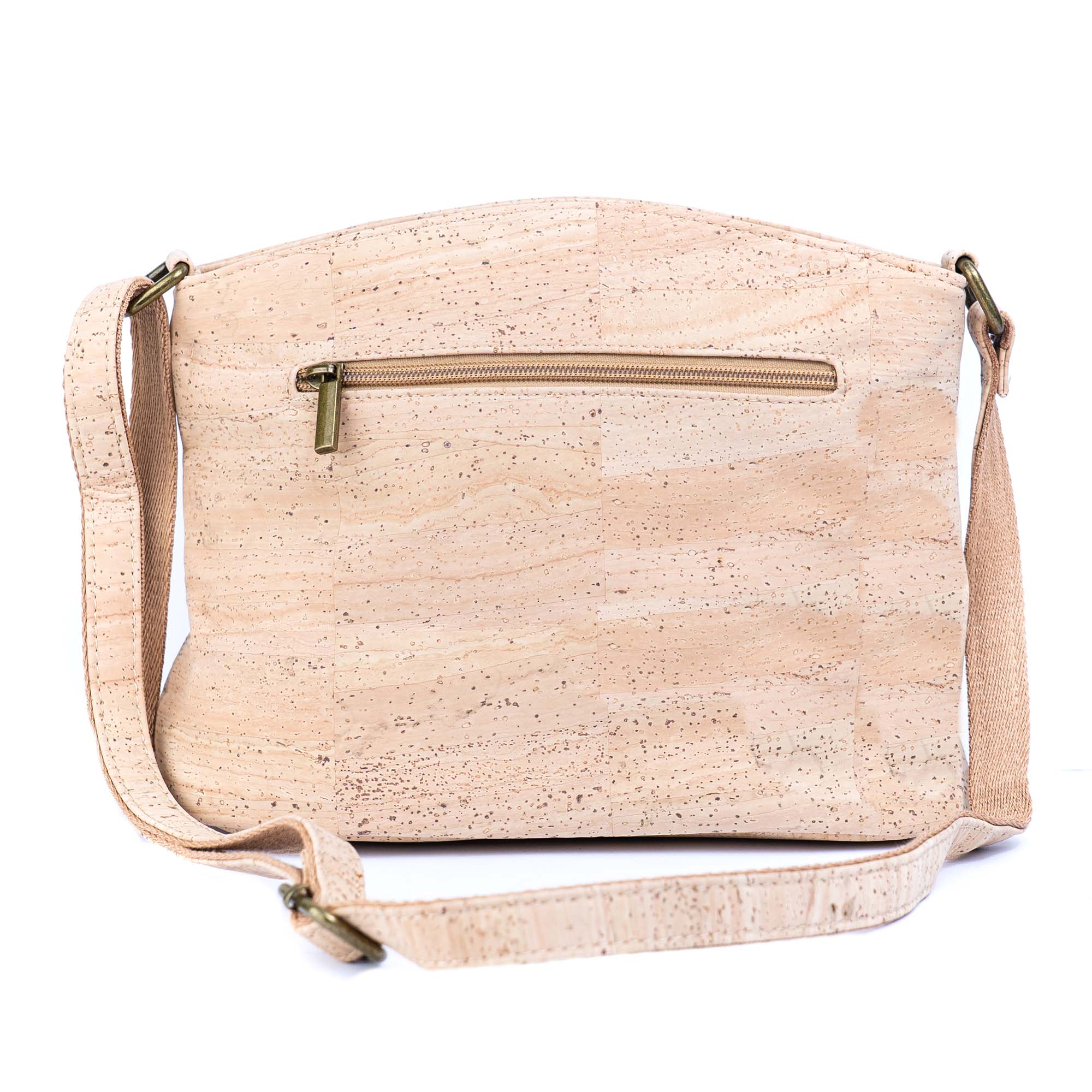Multi-Pocket Cork Crossbody Bag with Adjustable Shoulder Strap