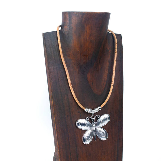 Butterfly Handmade women's cork necklace
