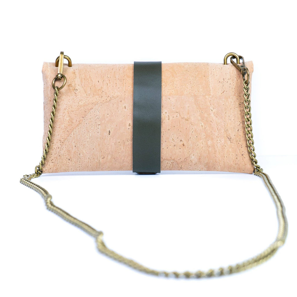 Cork Crossbody Wallet with Chain Strap & Bee Charm
