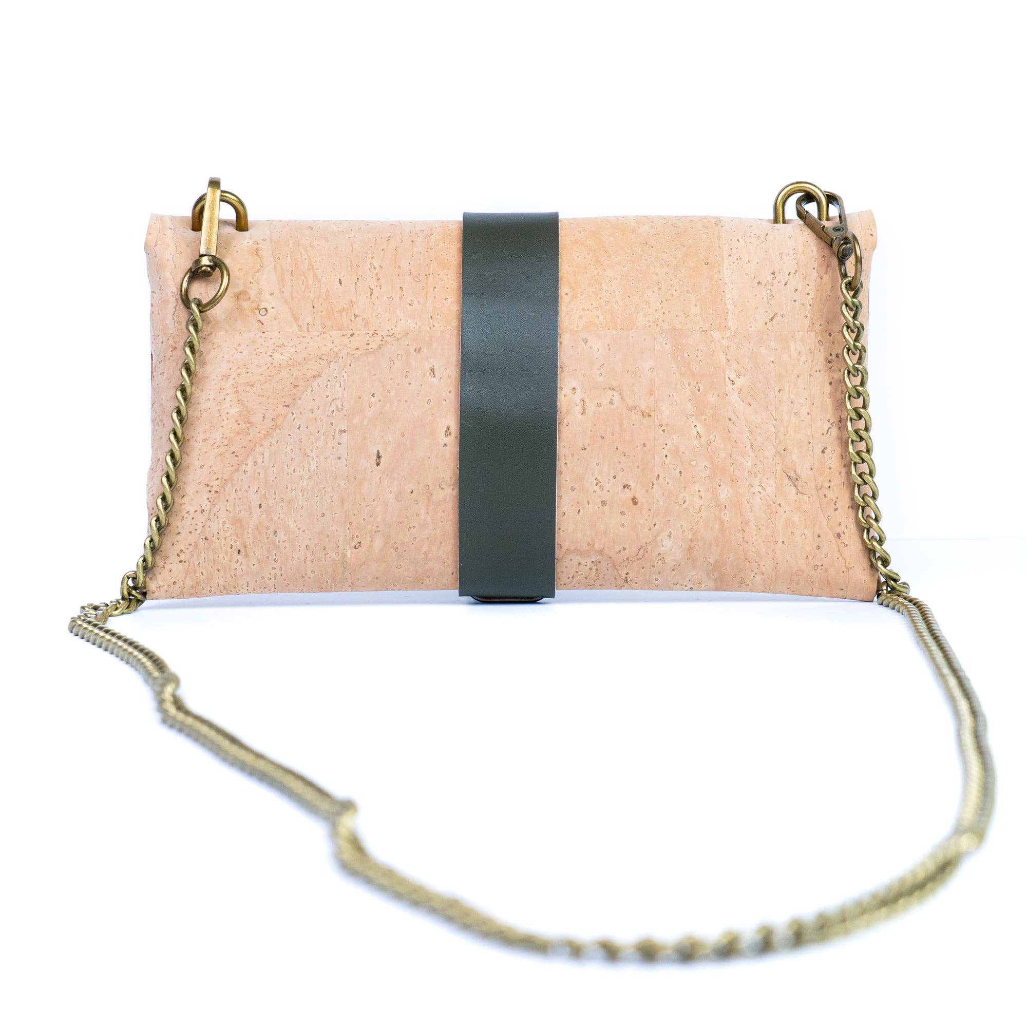 Cork Crossbody Wallet with Chain Strap & Bee Charm