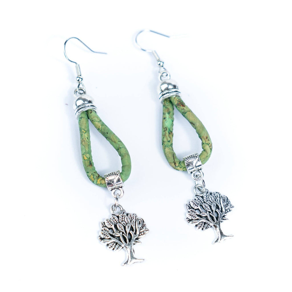 Tree cork Handmade women's earrings